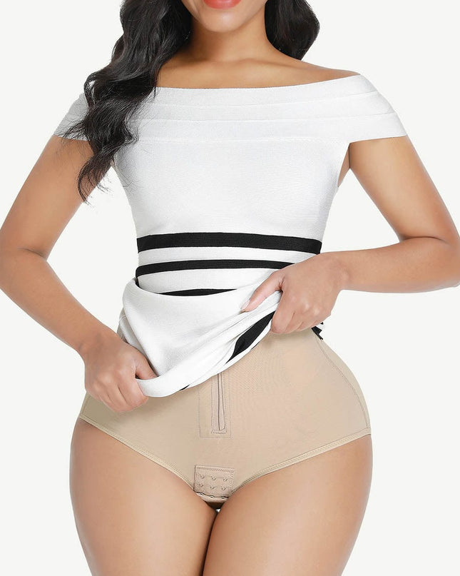 Wholesale High Waist Post Surgery Shaper Shorts With Two Steel Bones and Zip