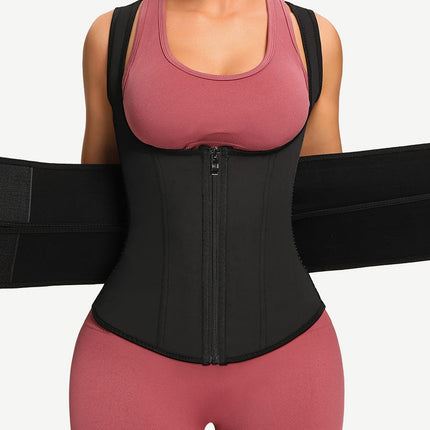 Wholesale Latex Vest Shaper Double Belts With Zipper High-Compression