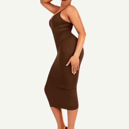 Wholesale Seamless Spaghetti Strap V-neck Maxi Shaper Dress