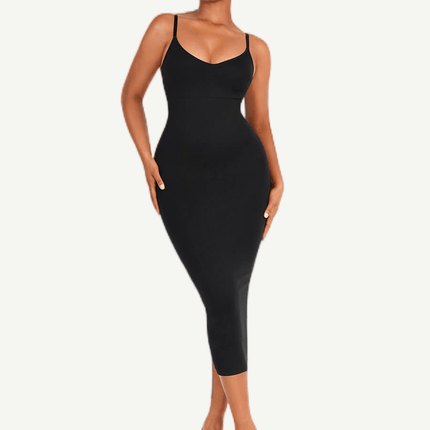 Wholesale Seamless Spaghetti Strap V-neck Maxi Shaper Dress