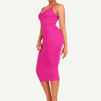 Wholesale Seamless Spaghetti Strap V-neck Maxi Shaper Dress