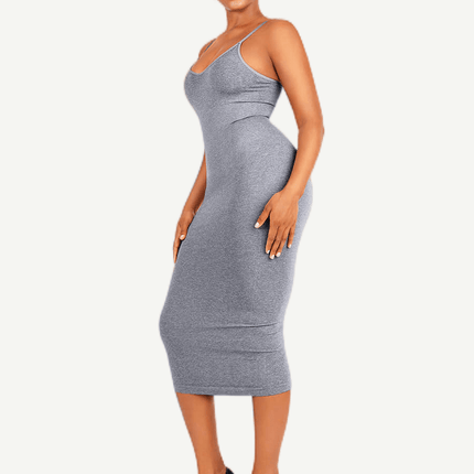 Wholesale Seamless Spaghetti Strap V-neck Maxi Shaper Dress