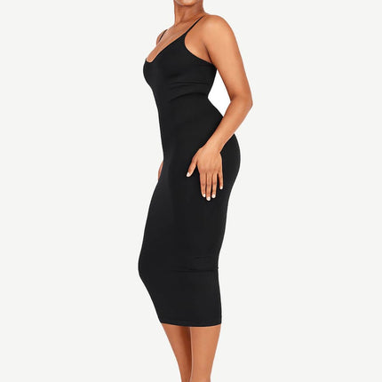 Wholesale Seamless Spaghetti Strap V-neck Maxi Shaper Dress