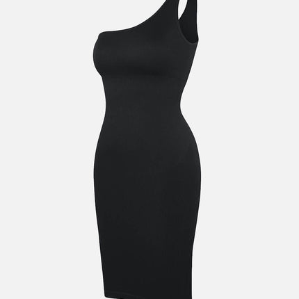 Wholesale Seamless One-Shoulder Waist Trimming Mini Shaper Dress