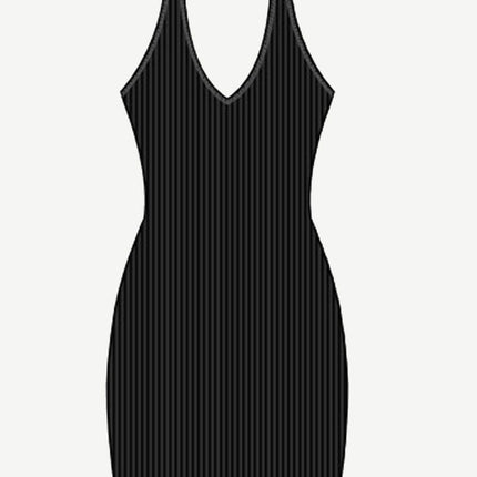 Wholesale Seamless Halter Neck Deep U Outer Wear Dress