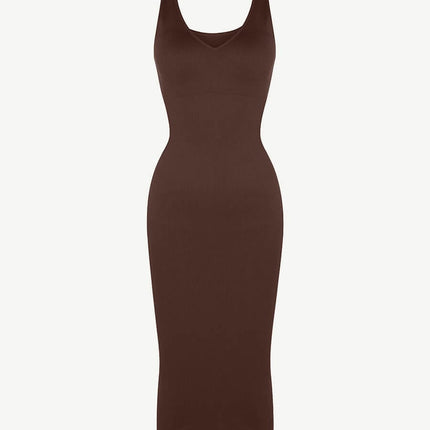 Wholesale Seamless Deep V-neck Waist Trimming Shaping Dress with Removable Pads