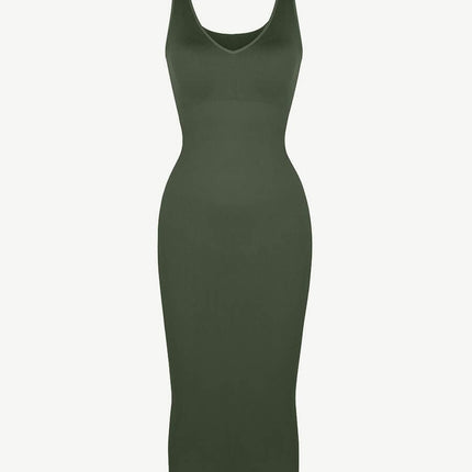 Wholesale Seamless Deep V-neck Waist Trimming Shaping Dress with Removable Pads