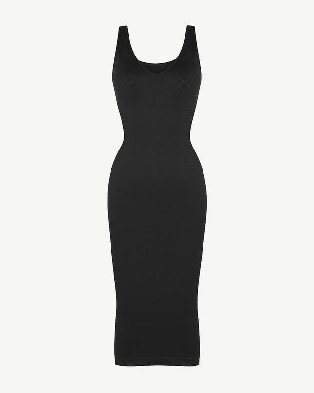 Wholesale Seamless Deep V-neck Waist Trimming Shaping Dress with Removable Pads
