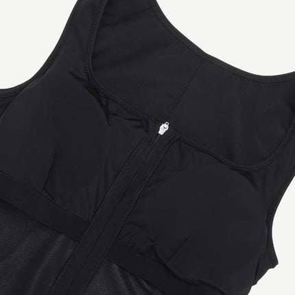 Wholesale Fashion Zipper Front Slit Sports Sauna Jumpsuit