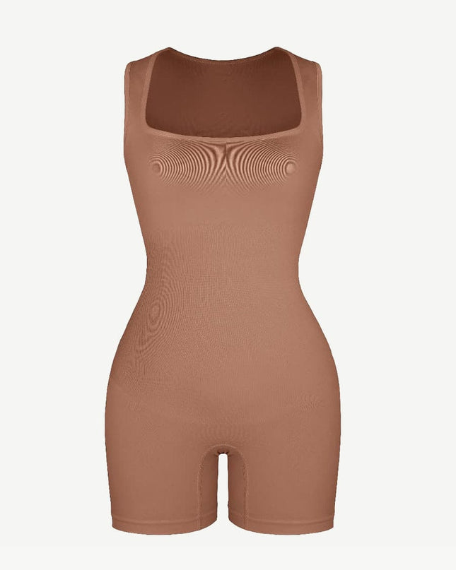 Wholesale🌿 Eco-friendly Seamless Square Neck Waist and Belly Shaping Jumpsuit