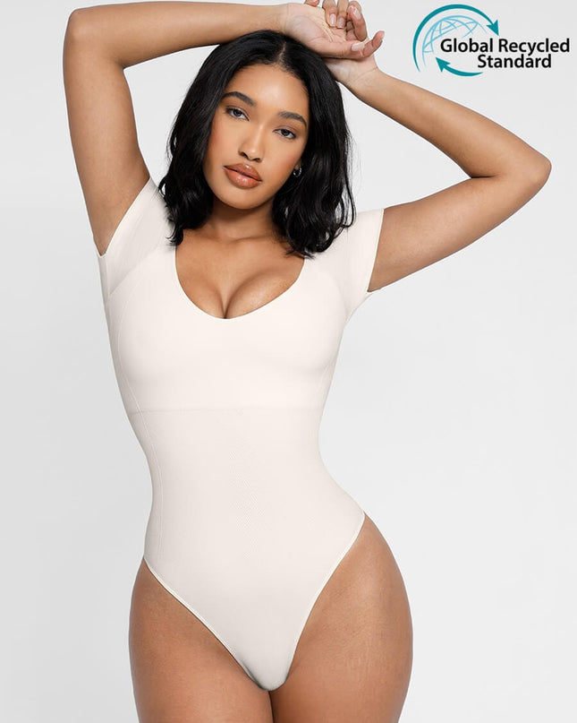 Wholesale 🌿Eco-friendly Square Collar High Elastic Knit Seamless Shapewear Bodysuit