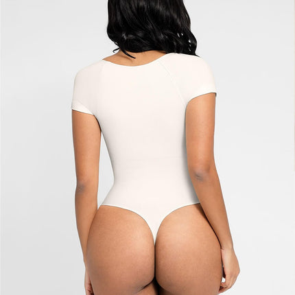 Wholesale ??Eco-friendly Square Collar High Elastic Knit Seamless Shapewear Bodysuit