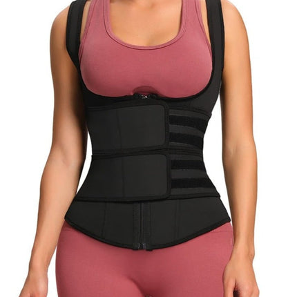 Wholesale Latex Vest Shaper Double Belts With Zipper High-Compression