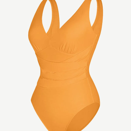 Wholesale One-piece Swimsuit Built-in Elastic Mesh in the Abdomen With Removable Cups