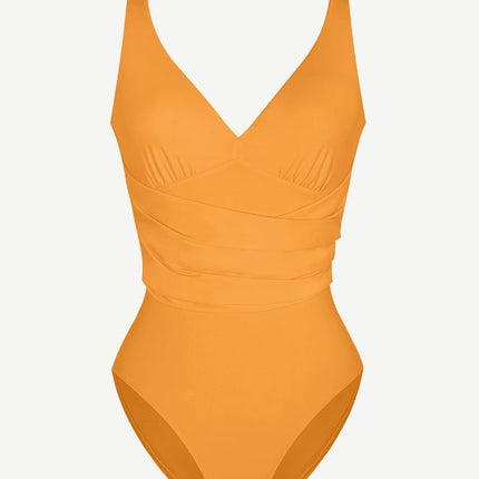 Wholesale One-piece Swimsuit Built-in Elastic Mesh in the Abdomen With Removable Cups