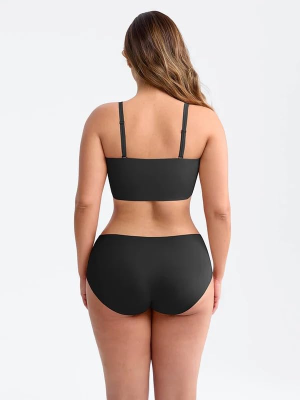 ushopwedrop Women’s Strapless Bra & Bandeau Top, Seamless Wireless Sticky Molded Bra with Light Shaping, Invisible Low Back Convertible Straps Bra for Dresses