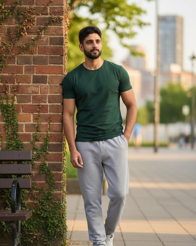 Ushopwedrop Men's Joggers Bottoms UK Cotton Fleece Tracksuit Bottoms with Zip Pockets Jogging Bottoms for Men Drawstring Gym Clothes Men Lounge Pants Fashion Sizes S-XL