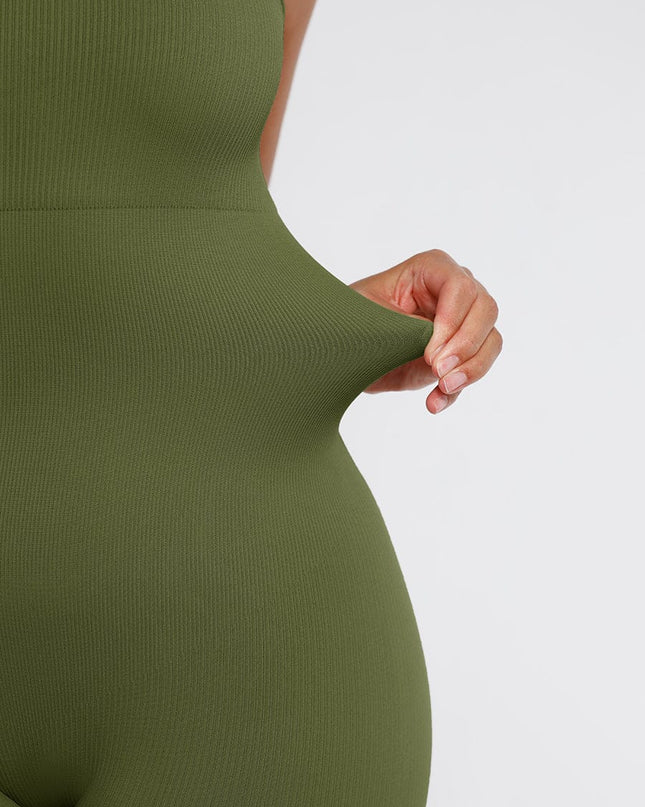 High Stretchy Seamless Sling Tummy Control Jumpsuit Removable cup pads