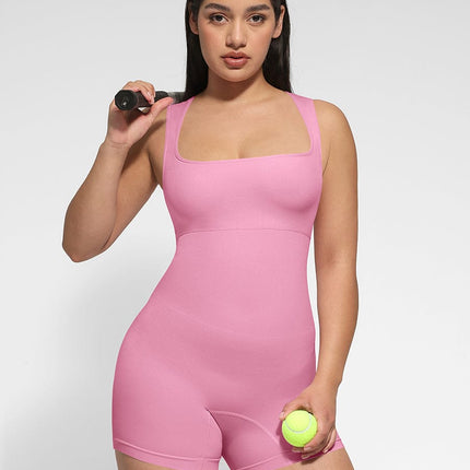 Body Hub ?? Eco-friendly Seamless Square Neck Waist and Belly Shaping Jumpsuit