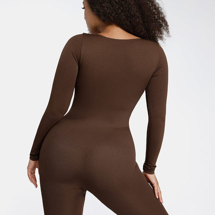 Wholesale Seamless Deep V Tummy Control Waist Cinching Catsuit