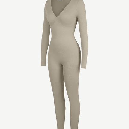 Wholesale Seamless Deep V Tummy Control Waist Cinching Catsuit