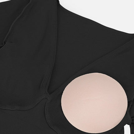 Wholesale Seamless Deep V Tummy Control Waist Cinching Catsuit