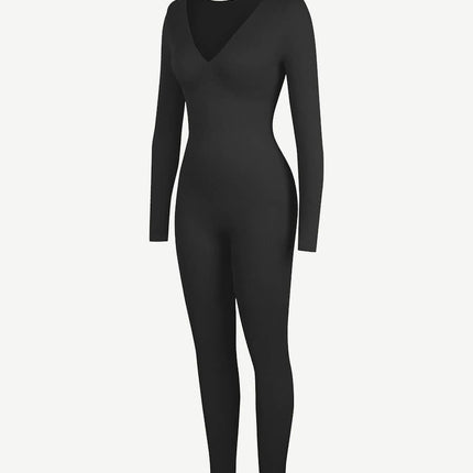 Wholesale Seamless Deep V Tummy Control Waist Cinching Catsuit