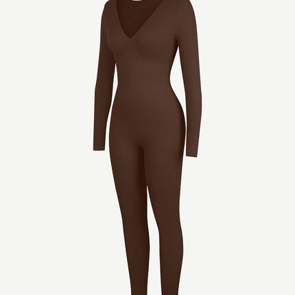 Wholesale Seamless Deep V Tummy Control Waist Cinching Catsuit