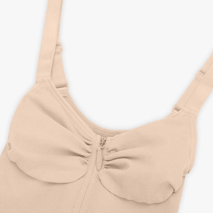 Seamless Plunge Chest Support Bodysuit with Clips Inside