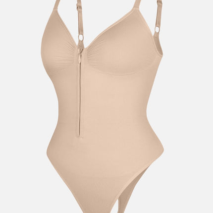 Seamless Plunge Chest Support Bodysuit with Clips Inside
