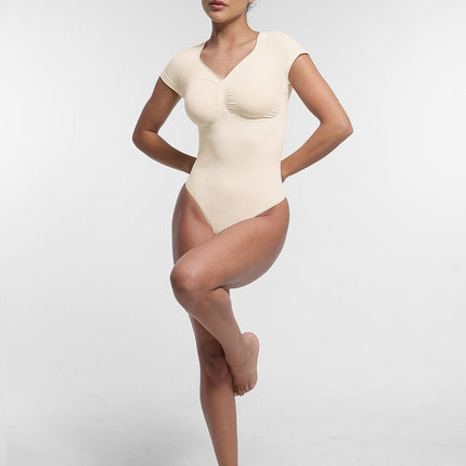 Bust Support Waist & Abdomen Shaping Thong Bodysuit
