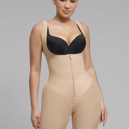 Wholesale U-Shaped Chest Support Waist Control Peach Butt Post Surgery Full Body Shapewear.