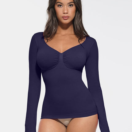 Wholesale Seamless Diamond Neck Bust Support Waist and Tummy Control Shaping Top.