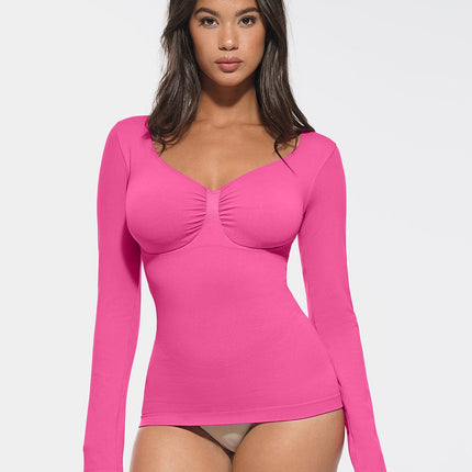 Wholesale Seamless Diamond Neck Bust Support Waist and Tummy Control Shaping Top.
