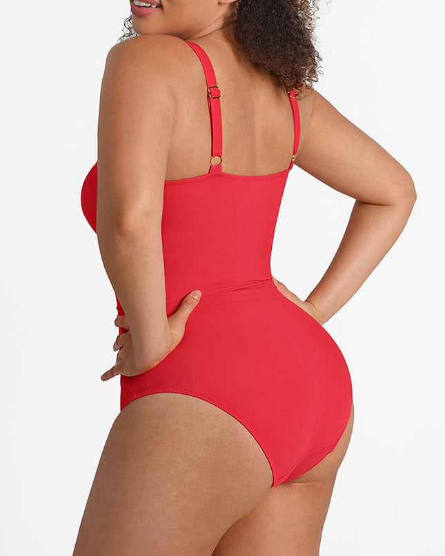 Wholesale Waist Shaping Mesh Eco Lining Ruched Brief One Piece Swimsuit with Pads.
