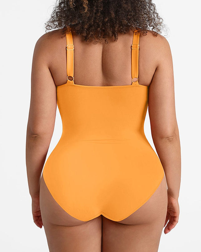 Wholesale Waist Shaping Mesh Eco Lining Ruched Brief One Piece Swimsuit with Pads.