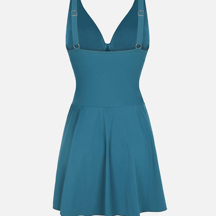 Wholesale Deep V Ruched Shaping Mesh One Piece Swimsuit with Removable Pads.