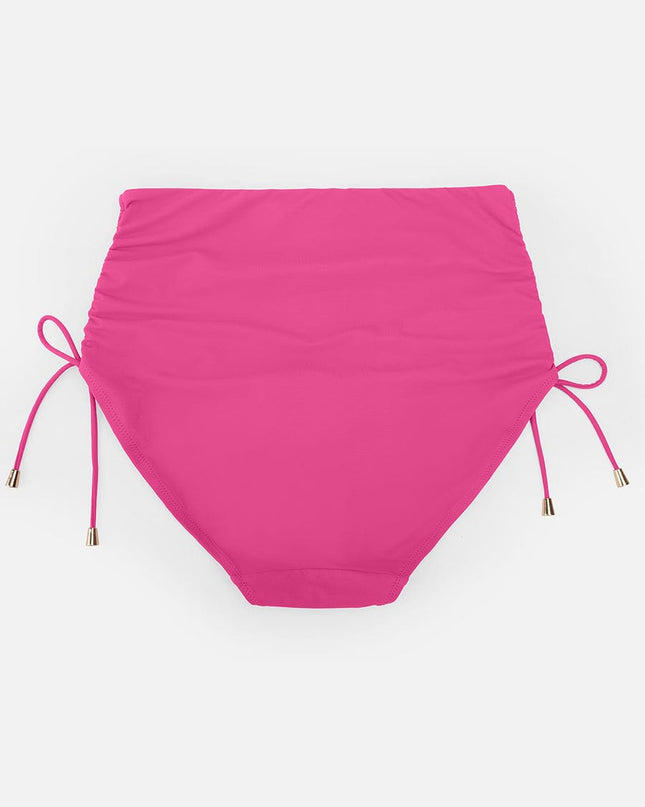 Deep V Metal Ring Drawstring Tummy Control Swimsuit with Removable Pads