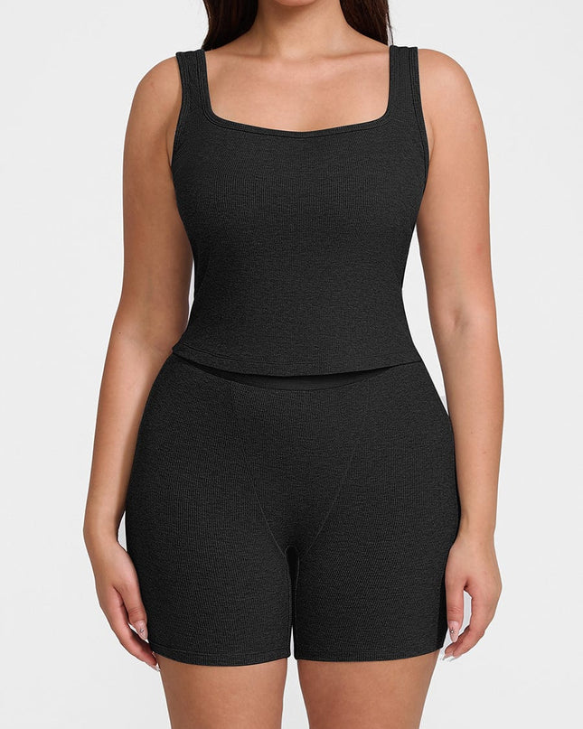 Wholesale Rayon Ribbed Wide Strap Scoop Neck Tank Top Breathable.