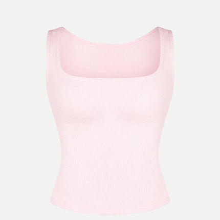 Wholesale Rayon Ribbed Wide Strap Scoop Neck Tank Top Breathable.