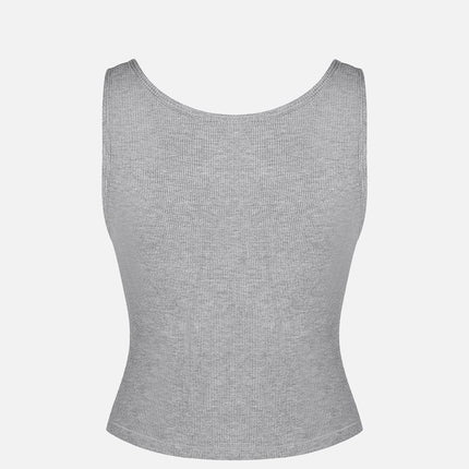 Wholesale Rayon Ribbed Wide Strap Scoop Neck Tank Top Breathable.