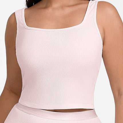 Wholesale Rayon Ribbed Wide Strap Scoop Neck Tank Top Breathable.