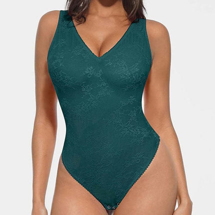 Wholesale Seamless Sexy Deep V-Neck Lace Shaping Thong Bodysuit.