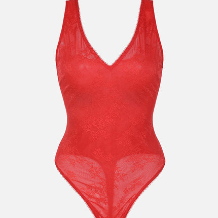 Wholesale Seamless Sexy Deep V-Neck Lace Shaping Thong Bodysuit.