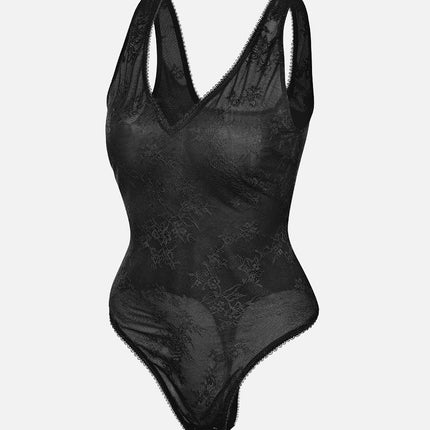 Wholesale Seamless Sexy Deep V-Neck Lace Shaping Thong Bodysuit.