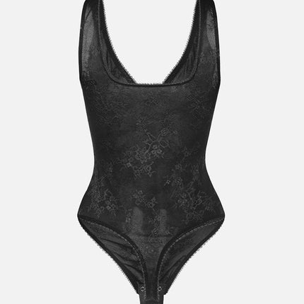 Wholesale Seamless Sexy Deep V-Neck Lace Shaping Thong Bodysuit.
