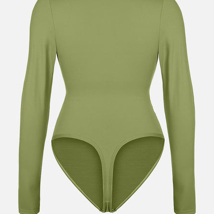 Wholesale Sexy V-neck Overlapping pleated Waist and Tummy Control Antibacterial Crotch Bodysuit.