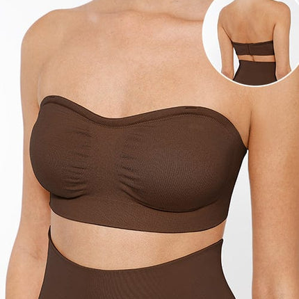 Wholesale Seamless Strapless Wireless Breast Support Bra with Removable Cup Pad.