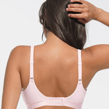 Wholesale Deep V Neck Rib Modal All Day Wear Bralette with Removable Pads.