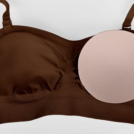 Wholesale Seamless Strapless Wireless Breast Support Bra with Removable Cup Pad.
